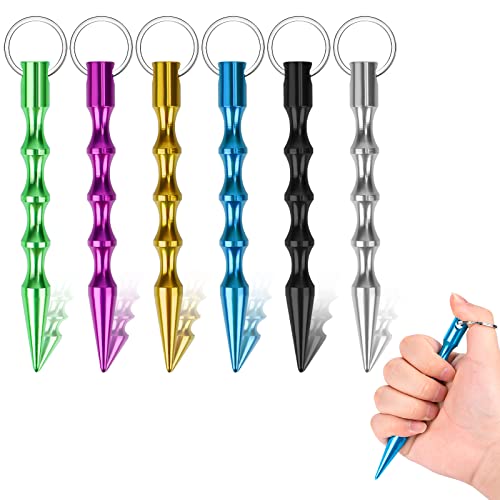 RUNEAY 6 Stück Kubotan Selbstverteidigung Schlüsselanhänger für Frauen,Selbstverteidigung Waffen Legal,für Notsituationen als Notfallhammer Glasbrecher
