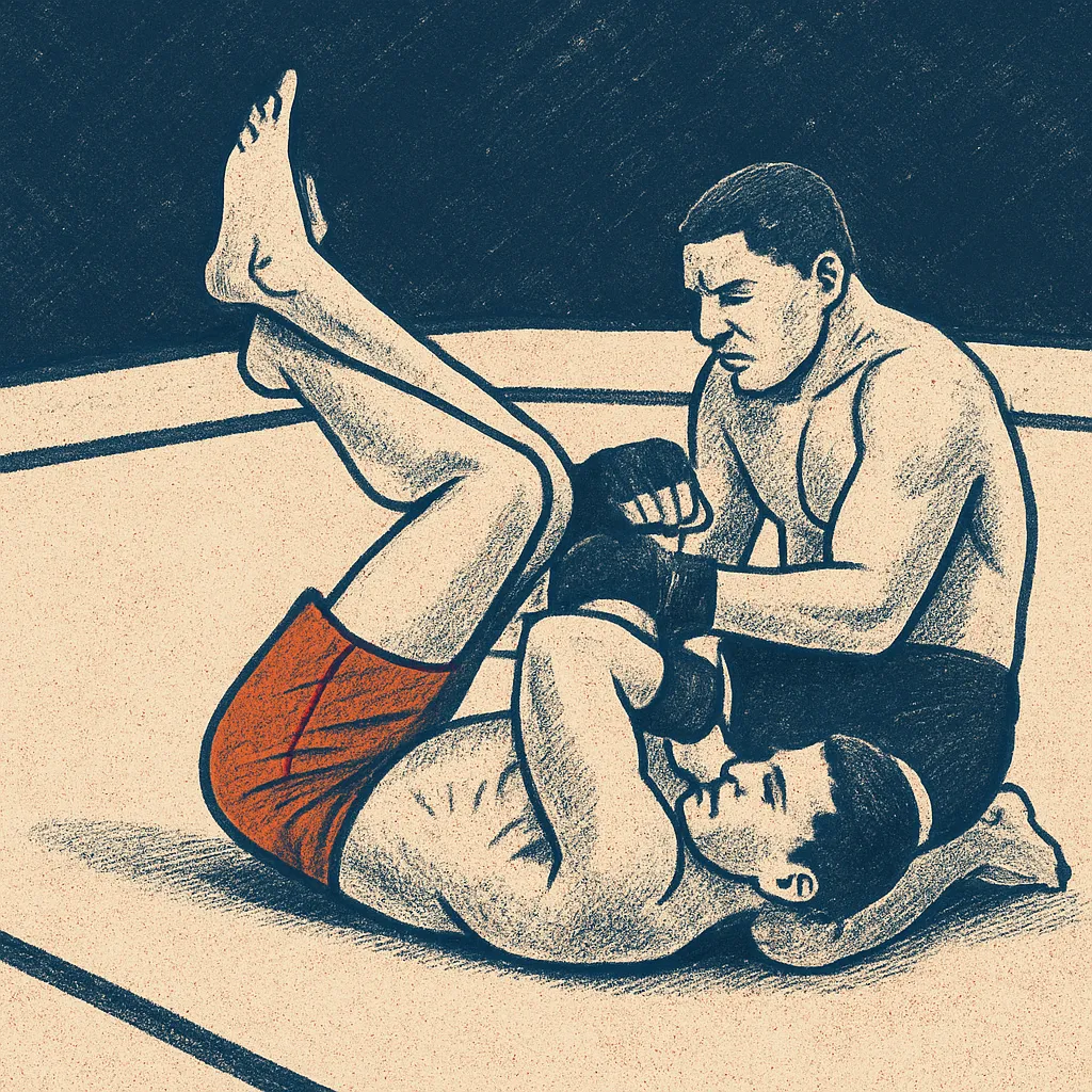 Ikonische MMA-Szene: Bodenkampf im Ring